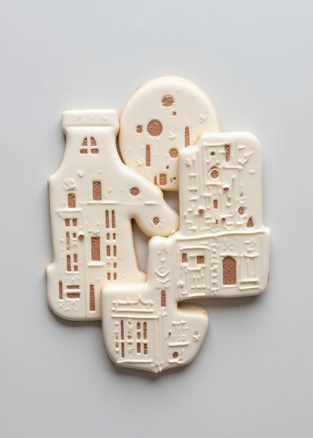 Custom embossed cookies with gold detailing