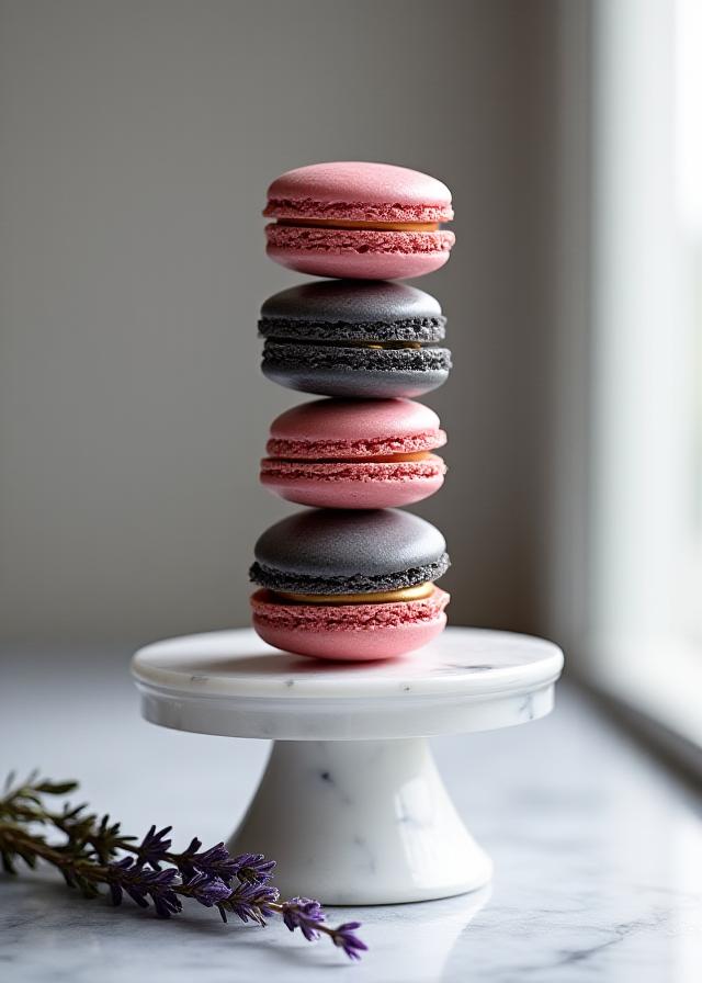 Artisan Macaron Tower in metallic shades