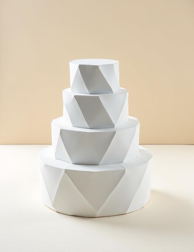 Abstract sculpted geometric cake